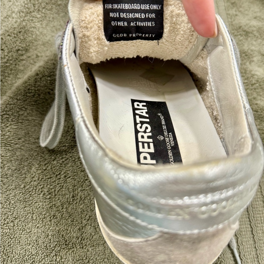 Golden Goose 🪿 Silver with Multicolor Glitter Sneakers 👟 👟 Super⭐️⭐️ - Picture 15 of 16
